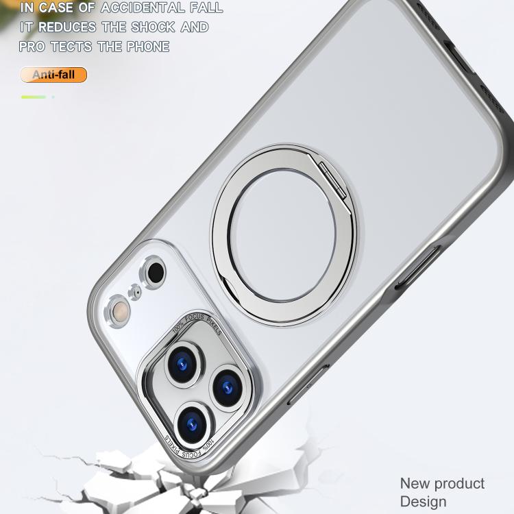 For iPhone 17 Pro Max kalebol MagSafe Metal Ring Holder Phone Case(Titanium Gray) - iPhone 17 Pro Max Cases by Kalebol | Online Shopping UK | buy2fix