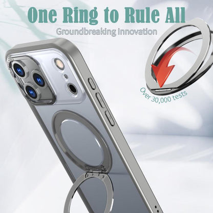 For iPhone 17 Pro Max kalebol MagSafe Metal Ring Holder Phone Case(Titanium Gray) - iPhone 17 Pro Max Cases by Kalebol | Online Shopping UK | buy2fix