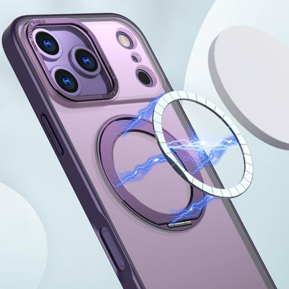 For iPhone 17 Pro Max kalebol MagSafe Metal Ring Holder Phone Case(Dark Purple) - iPhone 17 Pro Max Cases by Kalebol | Online Shopping UK | buy2fix