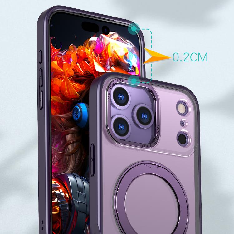 For iPhone 17 Pro Max kalebol MagSafe Metal Ring Holder Phone Case(Dark Purple) - iPhone 17 Pro Max Cases by Kalebol | Online Shopping UK | buy2fix