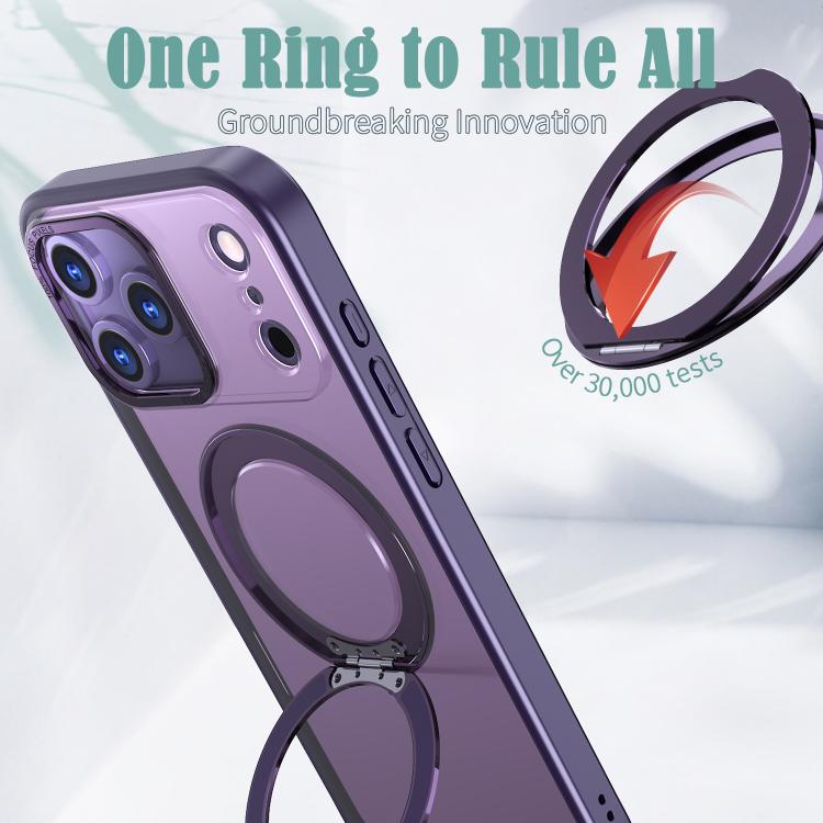 For iPhone 17 Pro Max kalebol MagSafe Metal Ring Holder Phone Case(Dark Purple) - iPhone 17 Pro Max Cases by Kalebol | Online Shopping UK | buy2fix