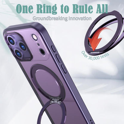 For iPhone 17 Pro Max kalebol MagSafe Metal Ring Holder Phone Case(Dark Purple) - iPhone 17 Pro Max Cases by Kalebol | Online Shopping UK | buy2fix