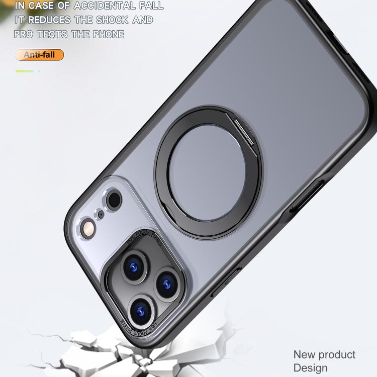 For iPhone 17 Pro kalebol MagSafe Metal Ring Holder Phone Case(Black) - iPhone 17 Pro Cases by Kalebol | Online Shopping UK | buy2fix