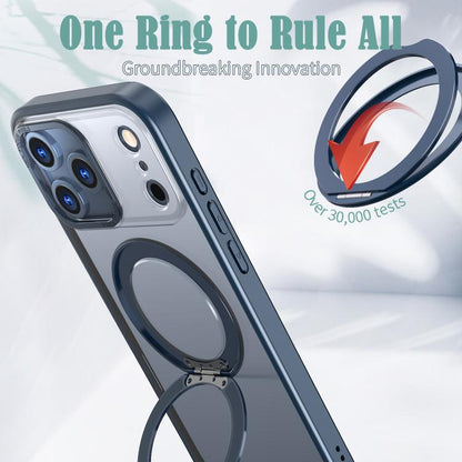 For iPhone 17 Pro kalebol MagSafe Metal Ring Holder Phone Case(Blue) - iPhone 17 Pro Cases by Kalebol | Online Shopping UK | buy2fix