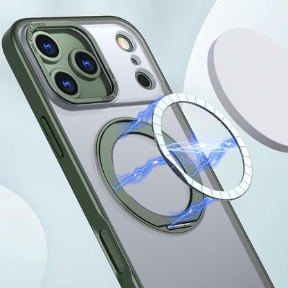 For iPhone 17 Pro kalebol MagSafe Metal Ring Holder Phone Case(Green) - iPhone 17 Pro Cases by Kalebol | Online Shopping UK | buy2fix