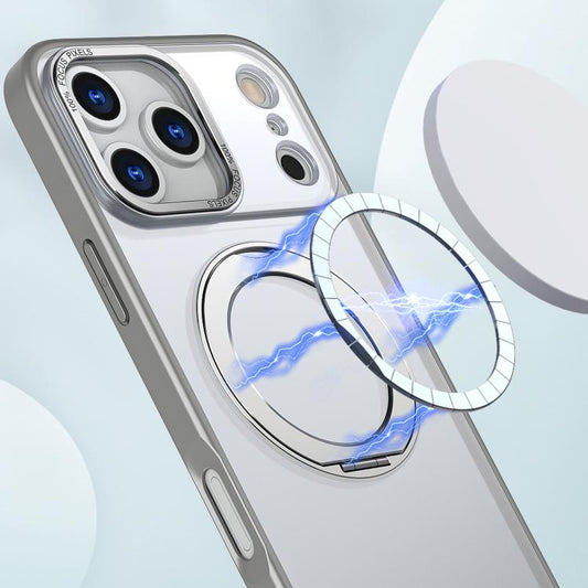 For iPhone 17 Pro kalebol MagSafe Metal Ring Holder Phone Case(Titanium Gray) - iPhone 17 Pro Cases by Kalebol | Online Shopping UK | buy2fix