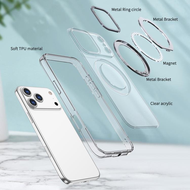 For iPhone 17 Pro kalebol MagSafe Metal Ring Holder Phone Case(Transparent) - iPhone 17 Pro Cases by Kalebol | Online Shopping UK | buy2fix