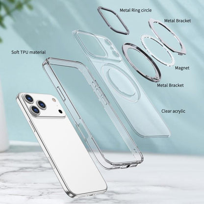 For iPhone 17 Pro kalebol MagSafe Metal Ring Holder Phone Case(Transparent) - iPhone 17 Pro Cases by Kalebol | Online Shopping UK | buy2fix