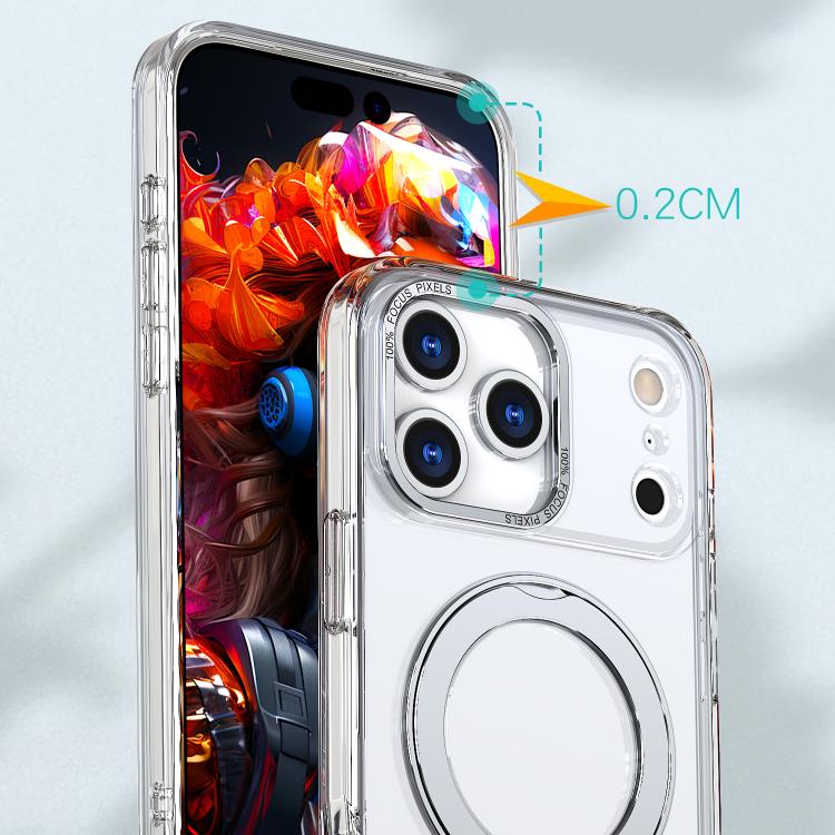 For iPhone 17 Pro kalebol MagSafe Metal Ring Holder Phone Case(Transparent) - iPhone 17 Pro Cases by Kalebol | Online Shopping UK | buy2fix