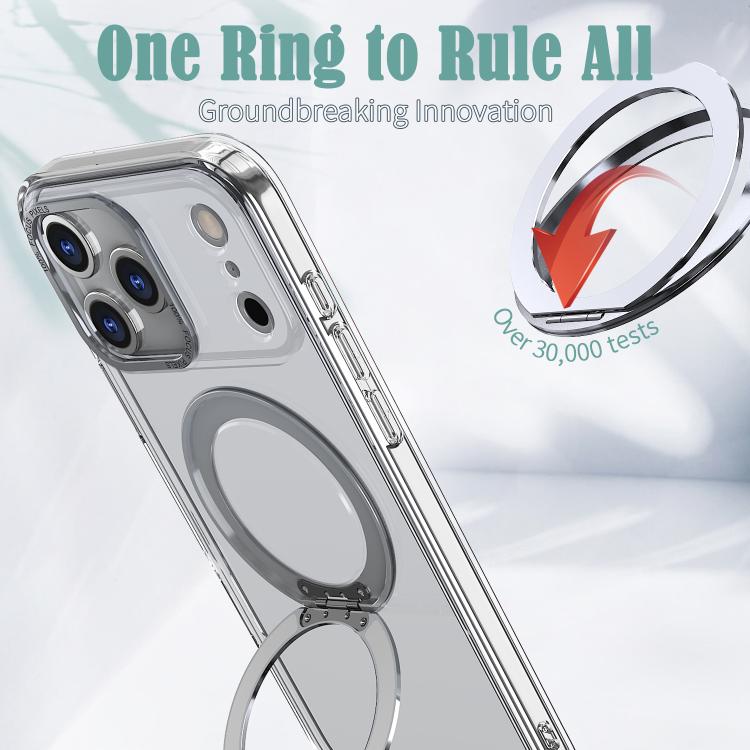 For iPhone 17 Pro kalebol MagSafe Metal Ring Holder Phone Case(Transparent) - iPhone 17 Pro Cases by Kalebol | Online Shopping UK | buy2fix