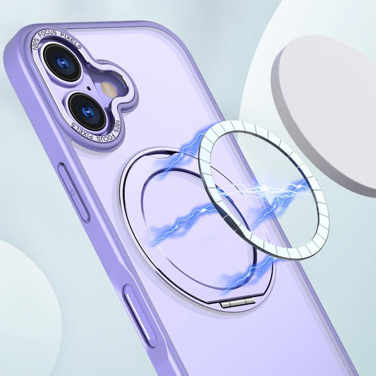For iPhone 17 kalebol MagSafe Metal Ring Holder Phone Case(Light Purple) - iPhone 17 Cases by Kalebol | Online Shopping UK | buy2fix