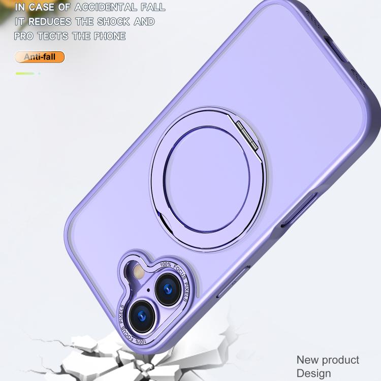For iPhone 17 kalebol MagSafe Metal Ring Holder Phone Case(Light Purple) - iPhone 17 Cases by Kalebol | Online Shopping UK | buy2fix