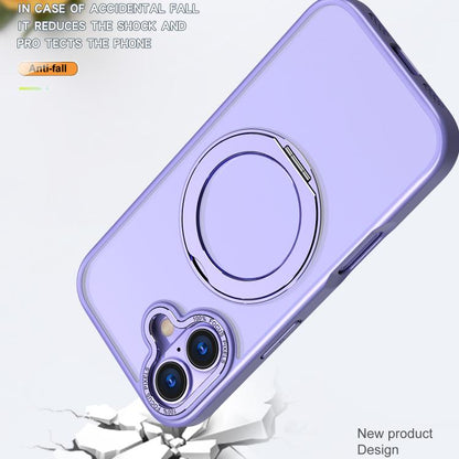 For iPhone 17 kalebol MagSafe Metal Ring Holder Phone Case(Light Purple) - iPhone 17 Cases by Kalebol | Online Shopping UK | buy2fix