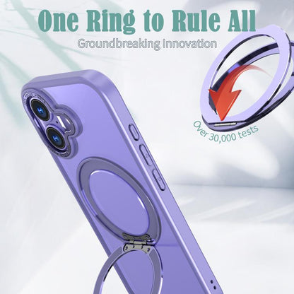 For iPhone 17 kalebol MagSafe Metal Ring Holder Phone Case(Light Purple) - iPhone 17 Cases by Kalebol | Online Shopping UK | buy2fix