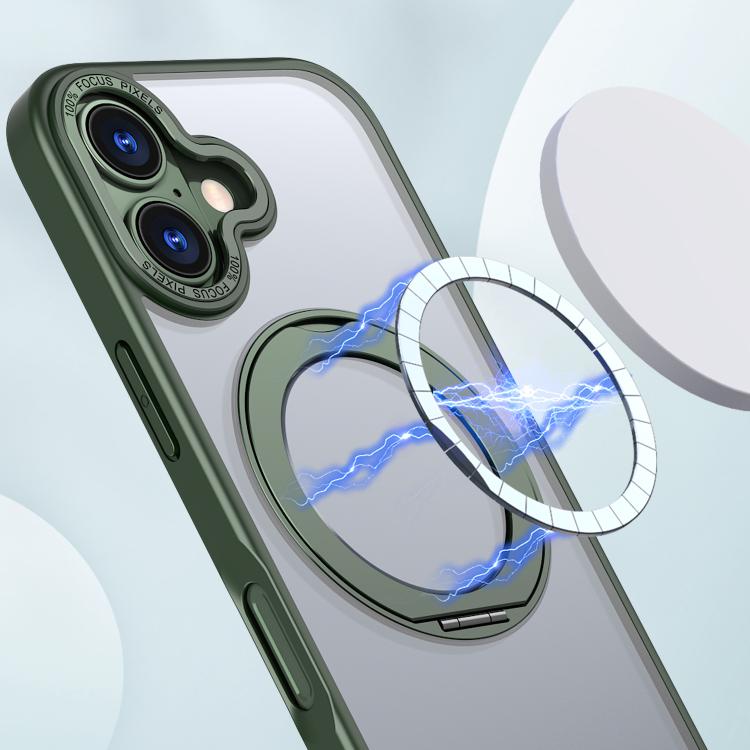 For iPhone 17 kalebol MagSafe Metal Ring Holder Phone Case(Green) - iPhone 17 Cases by Kalebol | Online Shopping UK | buy2fix