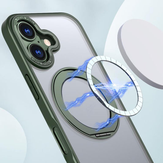 For iPhone 17 kalebol MagSafe Metal Ring Holder Phone Case(Green) - iPhone 17 Cases by Kalebol | Online Shopping UK | buy2fix