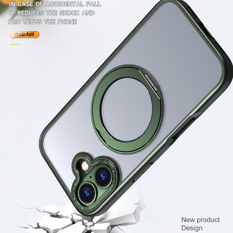For iPhone 17 kalebol MagSafe Metal Ring Holder Phone Case(Green) - iPhone 17 Cases by Kalebol | Online Shopping UK | buy2fix