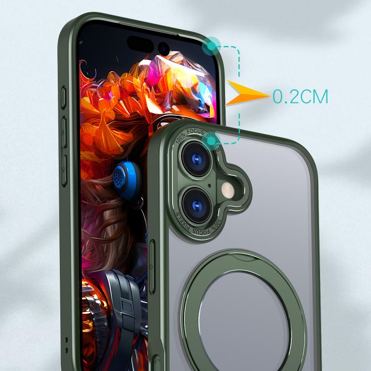 For iPhone 17 kalebol MagSafe Metal Ring Holder Phone Case(Green) - iPhone 17 Cases by Kalebol | Online Shopping UK | buy2fix