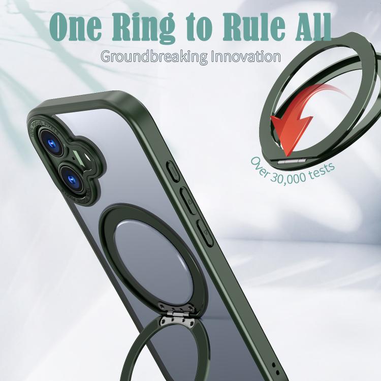 For iPhone 17 kalebol MagSafe Metal Ring Holder Phone Case(Green) - iPhone 17 Cases by Kalebol | Online Shopping UK | buy2fix