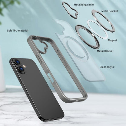 For iPhone 17 kalebol MagSafe Metal Ring Holder Phone Case(Titanium Gray) - iPhone 17 Cases by Kalebol | Online Shopping UK | buy2fix
