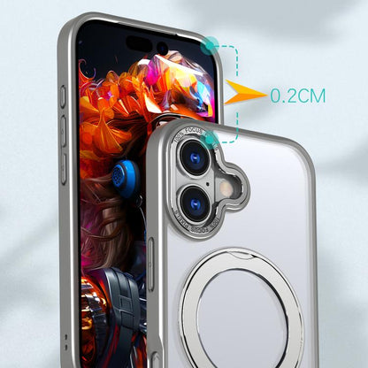 For iPhone 17 kalebol MagSafe Metal Ring Holder Phone Case(Titanium Gray) - iPhone 17 Cases by Kalebol | Online Shopping UK | buy2fix