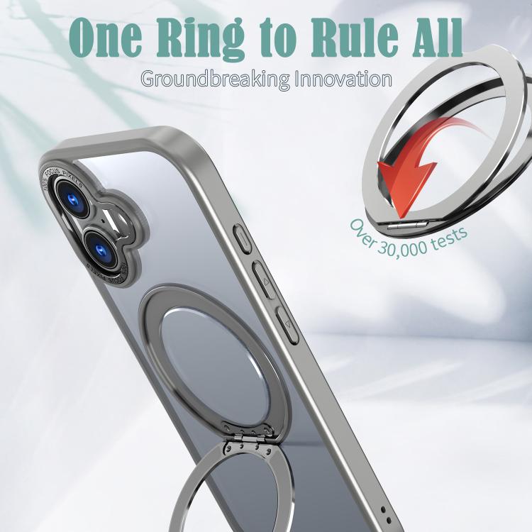 For iPhone 17 kalebol MagSafe Metal Ring Holder Phone Case(Titanium Gray) - iPhone 17 Cases by Kalebol | Online Shopping UK | buy2fix