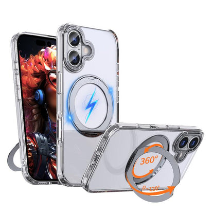 For iPhone 17 kalebol MagSafe Metal Ring Holder Phone Case(Transparent) - iPhone 17 Cases by Kalebol | Online Shopping UK | buy2fix
