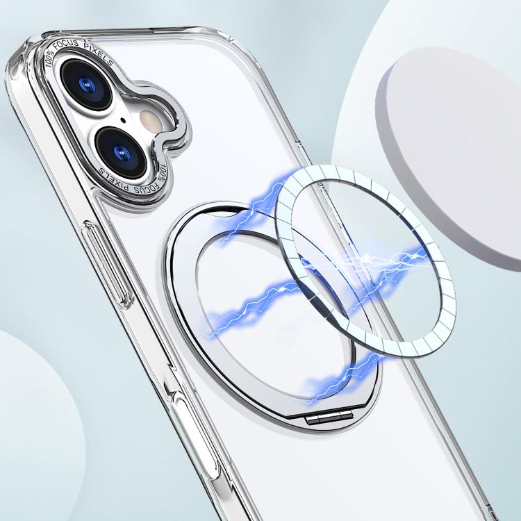 For iPhone 17 kalebol MagSafe Metal Ring Holder Phone Case(Transparent) - iPhone 17 Cases by Kalebol | Online Shopping UK | buy2fix