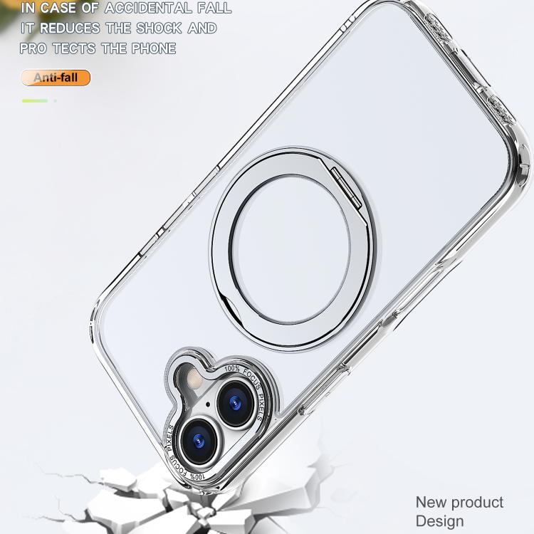 For iPhone 17 kalebol MagSafe Metal Ring Holder Phone Case(Transparent) - iPhone 17 Cases by Kalebol | Online Shopping UK | buy2fix