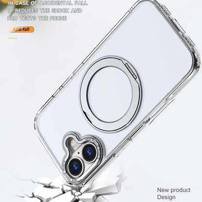 For iPhone 17 kalebol MagSafe Metal Ring Holder Phone Case(Transparent) - iPhone 17 Cases by Kalebol | Online Shopping UK | buy2fix
