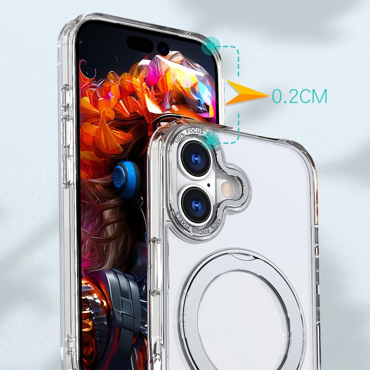 For iPhone 17 kalebol MagSafe Metal Ring Holder Phone Case(Transparent) - iPhone 17 Cases by Kalebol | Online Shopping UK | buy2fix