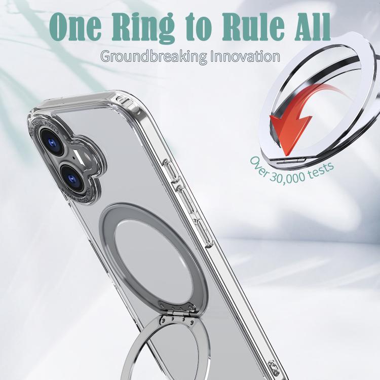 For iPhone 17 kalebol MagSafe Metal Ring Holder Phone Case(Transparent) - iPhone 17 Cases by Kalebol | Online Shopping UK | buy2fix