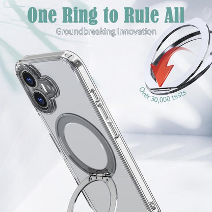 For iPhone 17 kalebol MagSafe Metal Ring Holder Phone Case(Transparent) - iPhone 17 Cases by Kalebol | Online Shopping UK | buy2fix