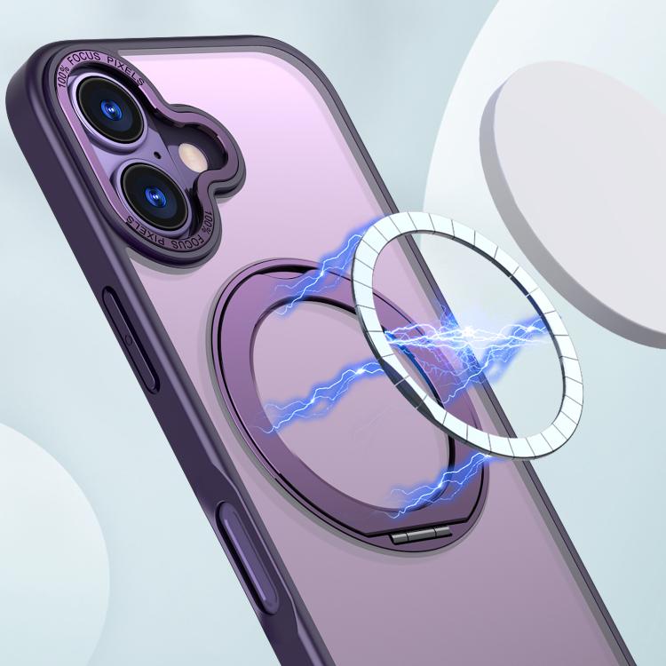 For iPhone 17 kalebol MagSafe Metal Ring Holder Phone Case(Dark Purple) - iPhone 17 Cases by Kalebol | Online Shopping UK | buy2fix