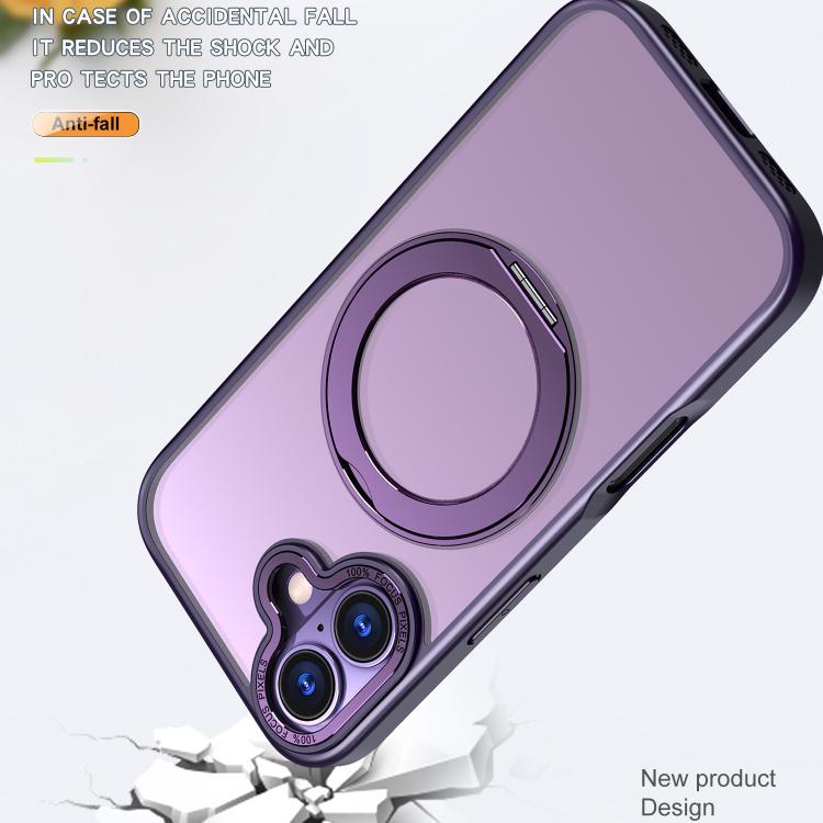 For iPhone 17 kalebol MagSafe Metal Ring Holder Phone Case(Dark Purple) - iPhone 17 Cases by Kalebol | Online Shopping UK | buy2fix