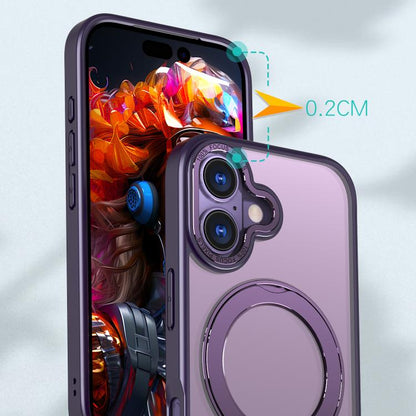 For iPhone 17 kalebol MagSafe Metal Ring Holder Phone Case(Dark Purple) - iPhone 17 Cases by Kalebol | Online Shopping UK | buy2fix