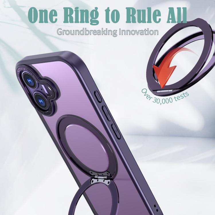 For iPhone 17 kalebol MagSafe Metal Ring Holder Phone Case(Dark Purple) - iPhone 17 Cases by Kalebol | Online Shopping UK | buy2fix
