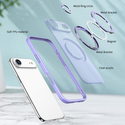 For iPhone Air kalebol MagSafe Metal Ring Holder Phone Case(Light Purple) - iPhone Air Cases by Kalebol | Online Shopping UK | buy2fix