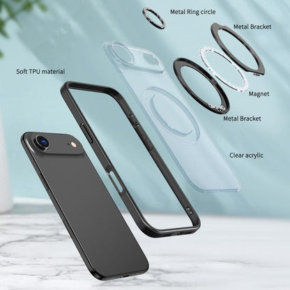For iPhone Air kalebol MagSafe Metal Ring Holder Phone Case(Black) - iPhone Air Cases by Kalebol | Online Shopping UK | buy2fix