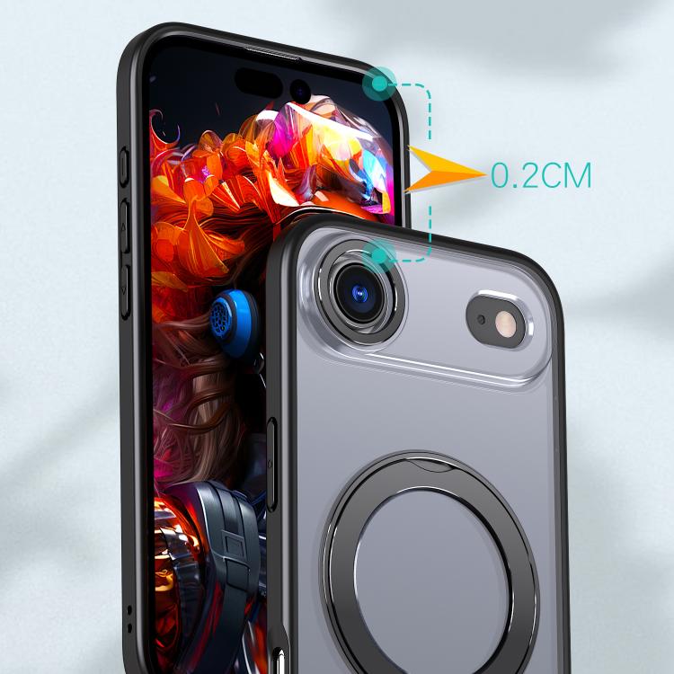 For iPhone Air kalebol MagSafe Metal Ring Holder Phone Case(Black) - iPhone Air Cases by Kalebol | Online Shopping UK | buy2fix