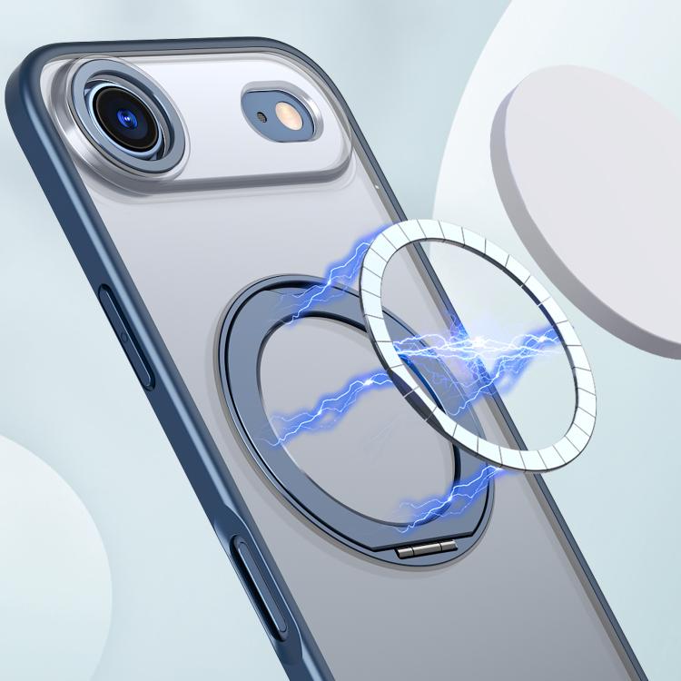 For iPhone 17 Air kalebol MagSafe Metal Ring Holder Phone Case(Blue) - iPhone 17 Air Cases by Kalebol | Online Shopping UK | buy2fix