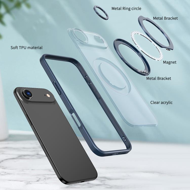 For iPhone 17 Air kalebol MagSafe Metal Ring Holder Phone Case(Blue) - iPhone 17 Air Cases by Kalebol | Online Shopping UK | buy2fix