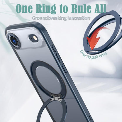 For iPhone 17 Air kalebol MagSafe Metal Ring Holder Phone Case(Blue) - iPhone 17 Air Cases by Kalebol | Online Shopping UK | buy2fix