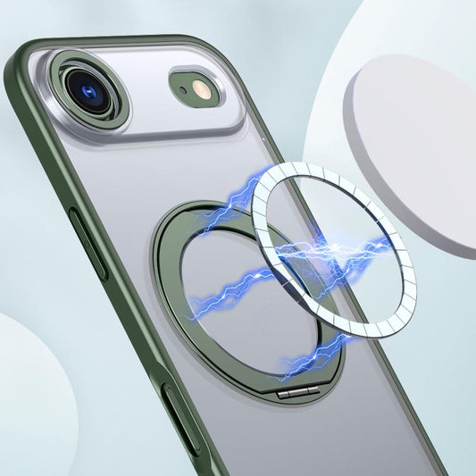 For iPhone 17 Air kalebol MagSafe Metal Ring Holder Phone Case(Green) - iPhone 17 Air Cases by Kalebol | Online Shopping UK | buy2fix