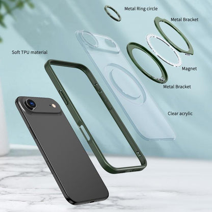 For iPhone 17 Air kalebol MagSafe Metal Ring Holder Phone Case(Green) - iPhone 17 Air Cases by Kalebol | Online Shopping UK | buy2fix
