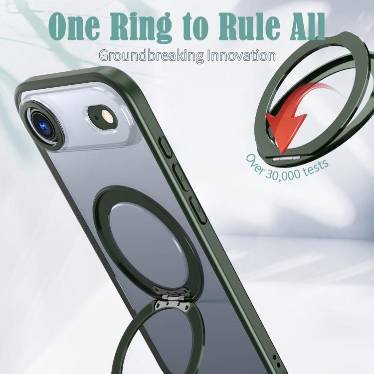 For iPhone 17 Air kalebol MagSafe Metal Ring Holder Phone Case(Green) - iPhone 17 Air Cases by Kalebol | Online Shopping UK | buy2fix
