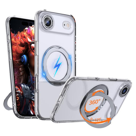 For iPhone Air kalebol MagSafe Metal Ring Holder Phone Case(Transparent) - iPhone Air Cases by Kalebol | Online Shopping UK | buy2fix