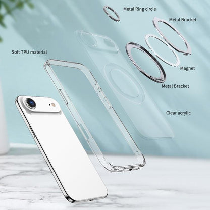For iPhone Air kalebol MagSafe Metal Ring Holder Phone Case(Transparent) - iPhone Air Cases by Kalebol | Online Shopping UK | buy2fix