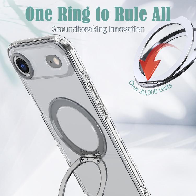 For iPhone Air kalebol MagSafe Metal Ring Holder Phone Case(Transparent) - iPhone Air Cases by Kalebol | Online Shopping UK | buy2fix