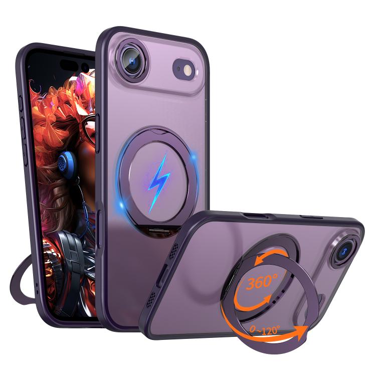 For iPhone Air kalebol MagSafe Metal Ring Holder Phone Case(Dark Purple) - iPhone Air Cases by Kalebol | Online Shopping UK | buy2fix